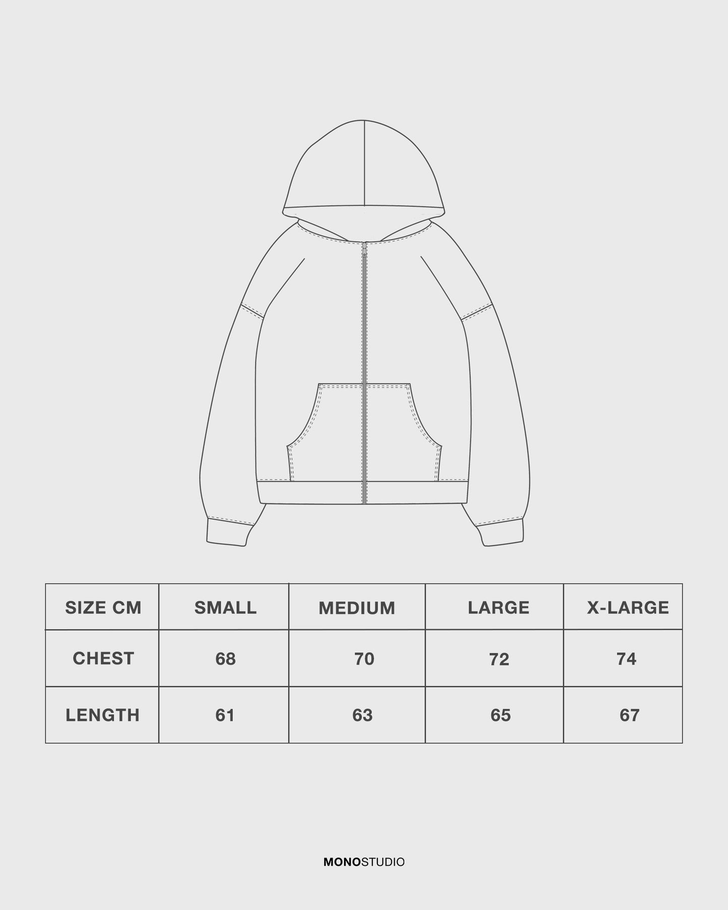 BOXY ZIP UP HOODIE